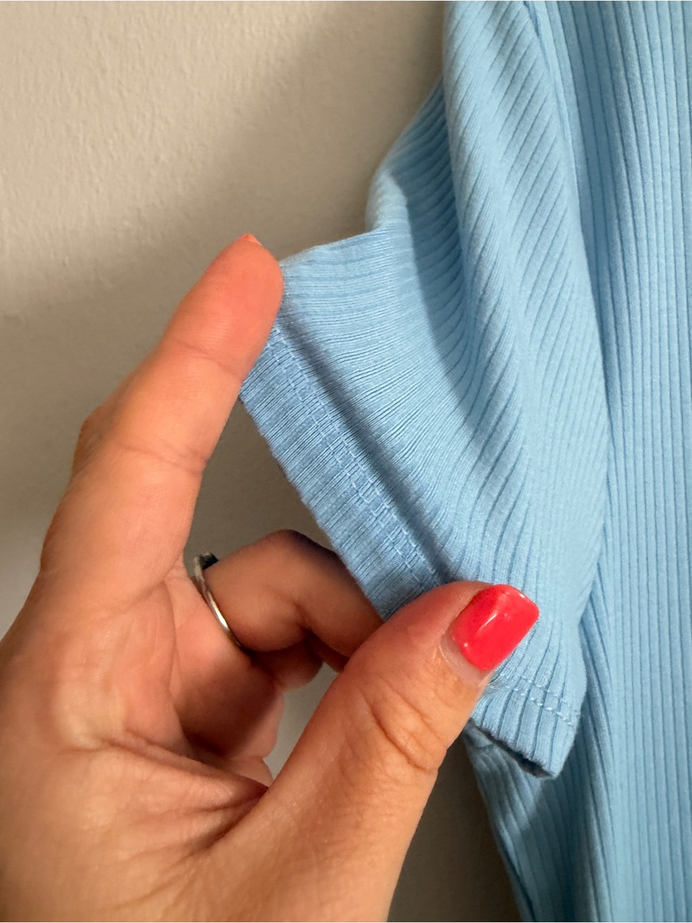 bebe Light Blue Ribbed Bodycon Midi Dress Sz L - Picture 10 of 10